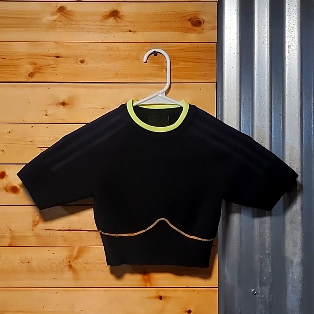 Ivy Park x Adidas - Black Crop top with neon and brown accents - Size XS